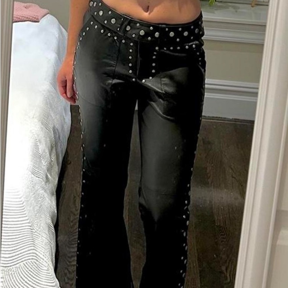 Danielle Guizio studded leather pants